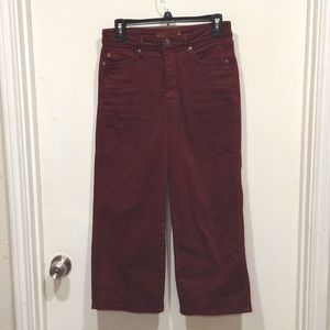 Judy Blue Women's Garment Dyed Oxblood Red Cropped Wide Leg Jeans Sz 5/27 Casual